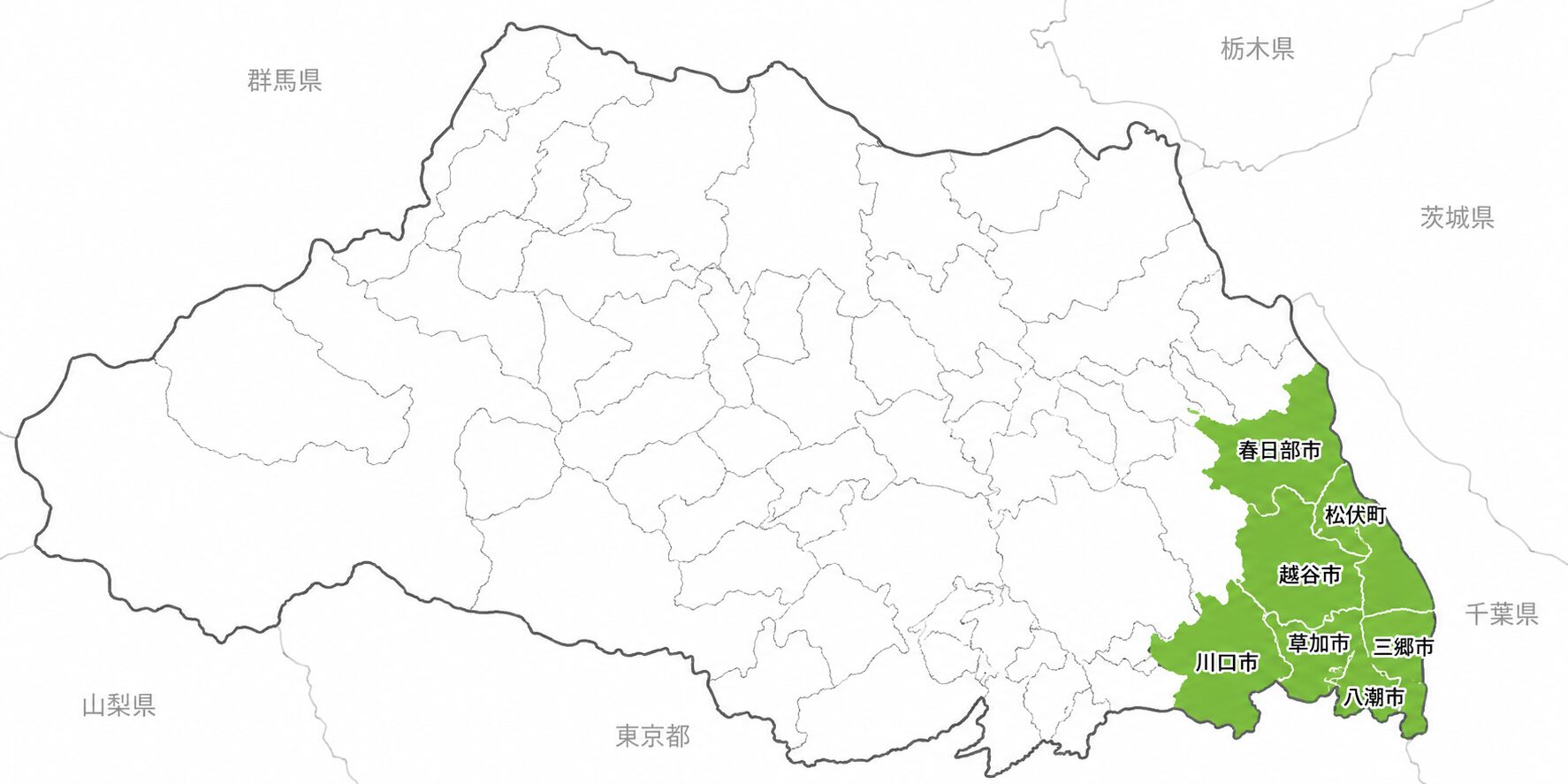 LIFTO対応エリア(春日部市・越谷市・草加市・三郷市・川口市・八潮市・松伏町)